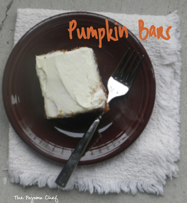 Pumpkin Bars | thepajamachef.com #10DaysofTailgate