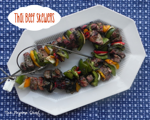 Thai Beef Skewers | thepajamachef.com #10DaysofTailgate