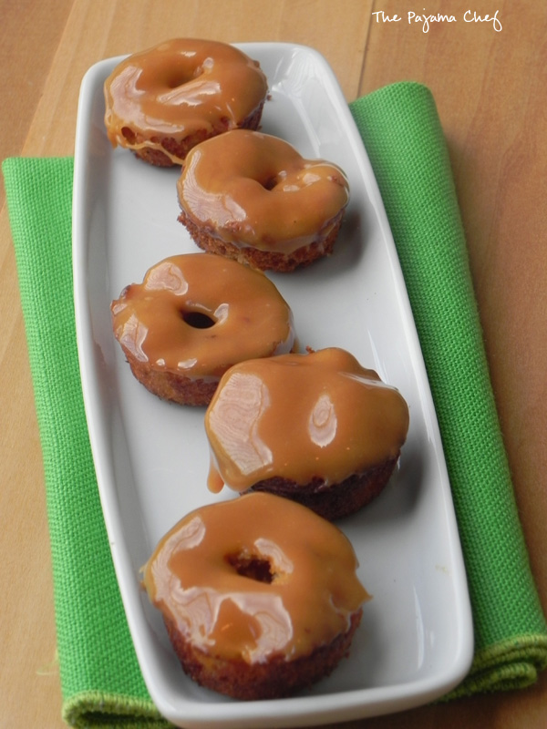 Baked Caramel Apple Mini Doughnuts | thepajamachef.com #secretrecipeclub #src