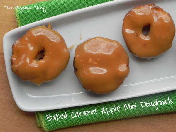 Baked Caramel Apple Mini Doughnuts | thepajamachef.com #secretrecipeclub #src