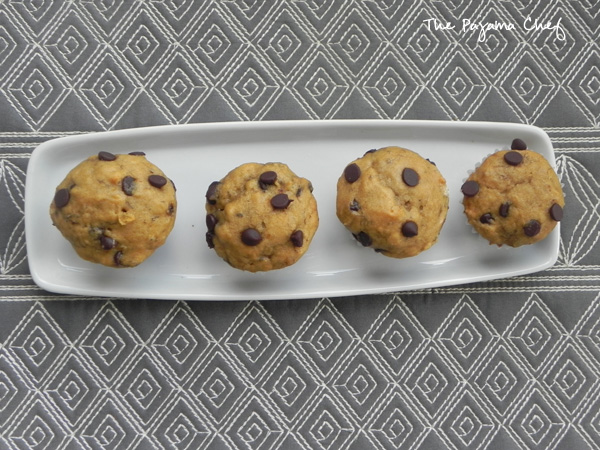 Banana Chocolate Chip Mini Muffins | thepajamachef.com