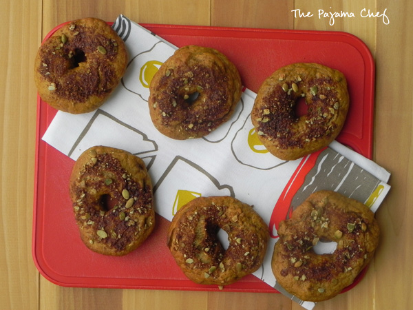 Pumpkin Bagels | thepajamachef.com