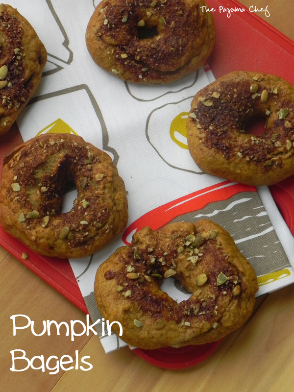 Pumpkin Bagels | thepajamachef.com