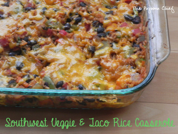 Southwest Veggie + Taco Rice Casserole | thepajamachef.com