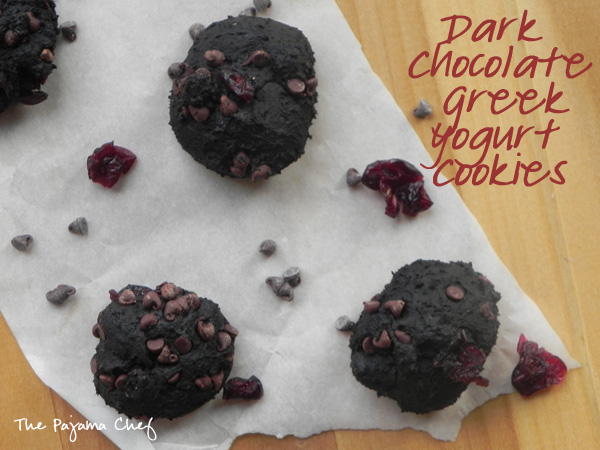 Dark Chocolate Greek Yogurt Cookies | thepajamachef.com