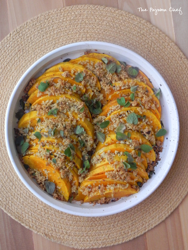 Parmesan Butternut Squash Au Gratin | thepajamachef.com #Thanksgiving