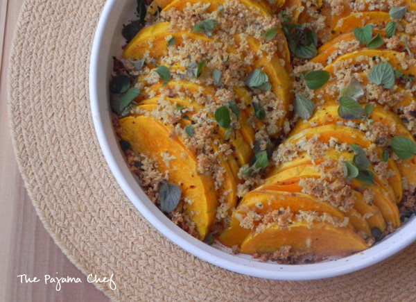 Parmesan Butternut Squash Au Gratin | thepajamachef.com #Thanksgiving