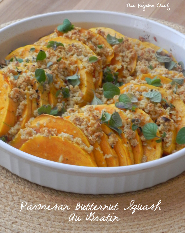 Parmesan Butternut Squash Au Gratin | thepajamachef.com #Thanksgiving