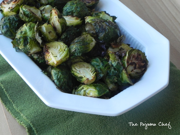 Ginger-Rosemary Roasted Brussels Sprouts | thepajamachef.com