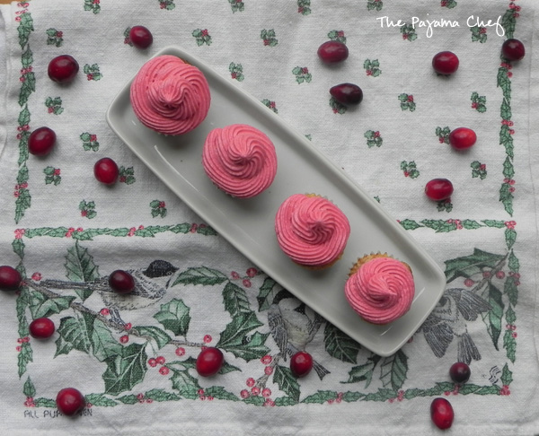 Mini Apple Cupcakes with Cranberry Buttercream | thepajamachef.com