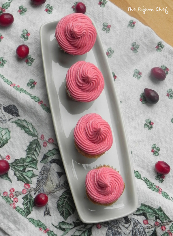 Mini Apple Cupcakes with Cranberry Buttercream | thepajamachef.com