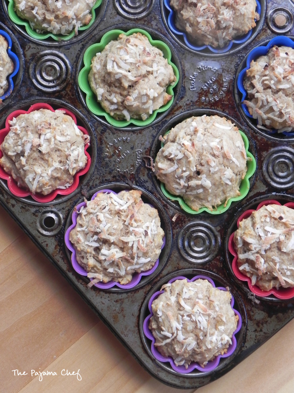 Healthy Tropical Banana Muffins | thepajamachef.com