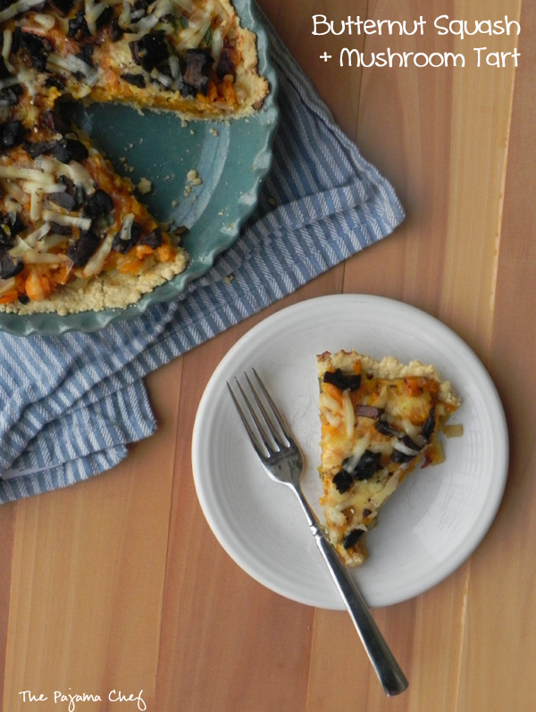 Butternut Squash and Mushroom Tart | thepajamachef.com
