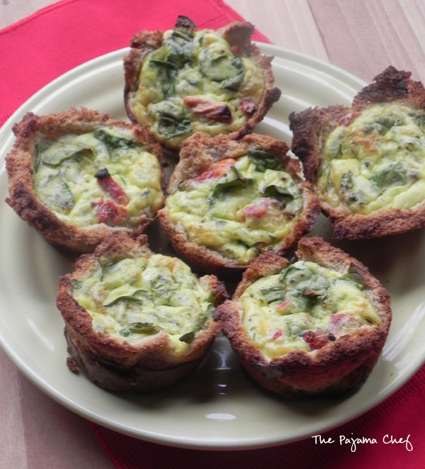 Mini Egg Quiches | thepajamachef.com