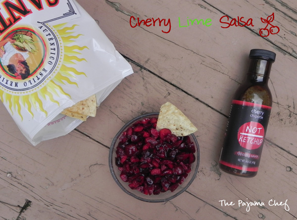 Cherry Chipotle Chicken Salad with Cherry Lime Salsa for #HotSummerEats | thepajamachef.com #salad #recipe #summer