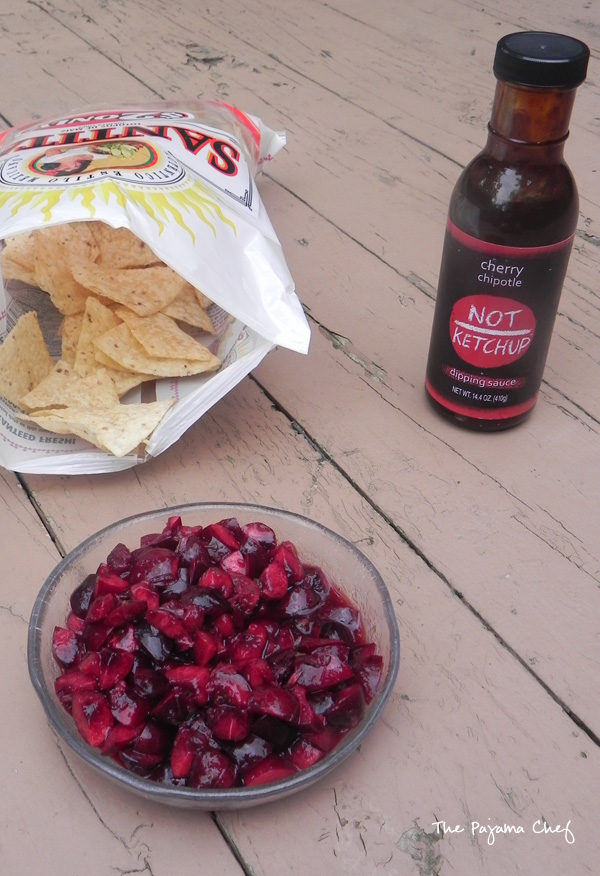 Cherry Chipotle Chicken Salad with Cherry Lime Salsa for #HotSummerEats | thepajamachef.com #salad #recipe #summer