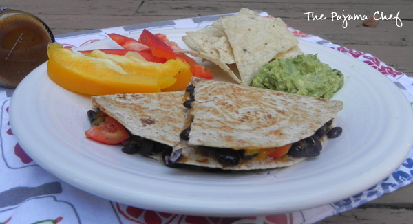Barbecue Black Bean Quesadillas for #HotSummerEats | thepajamachef.com