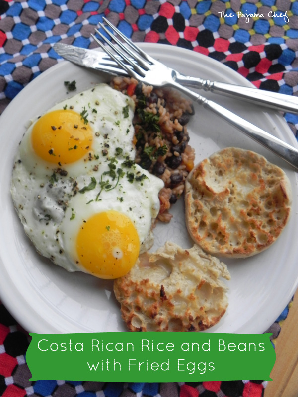 Costa Rican Rice and Beans with Fried Eggs | thepajamachef.com