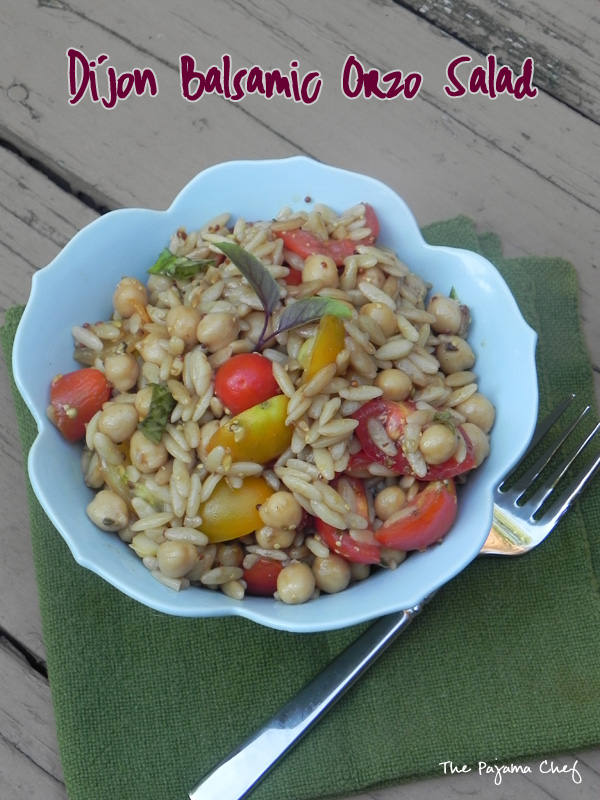 Dijon Balsamic Orzo Salad | thepajamachef.com | #summer #tomatoes #salad #secretrecipeclub #healthy