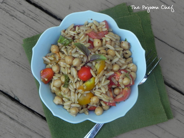Dijon Balsamic Orzo Salad | thepajamachef.com | #summer #tomatoes #salad #secretrecipeclub #healthy