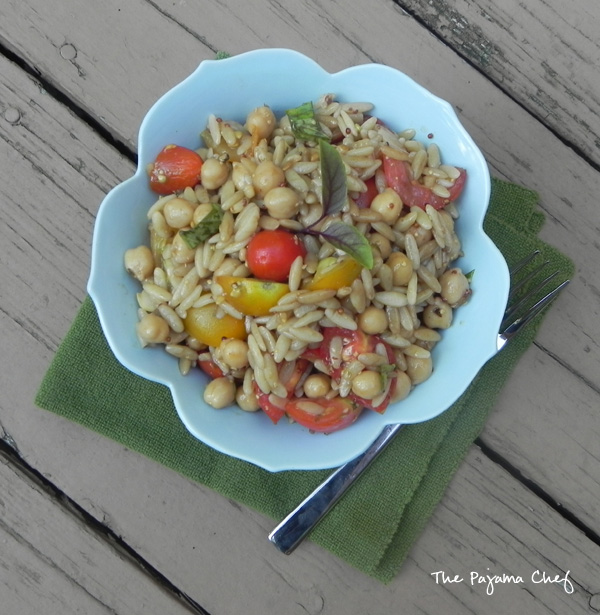 Dijon Balsamic Orzo Salad | thepajamachef.com | #summer #tomatoes #salad #secretrecipeclub #healthy