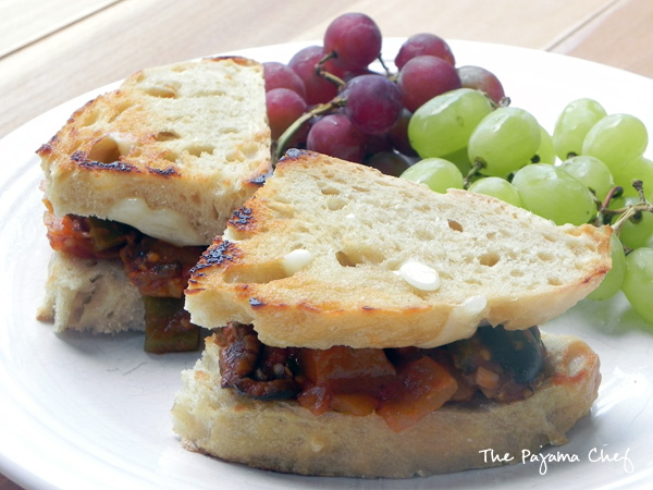 Eggplant Caponata Sandwiches | thepajamachef.com #summer #meatless #recipe