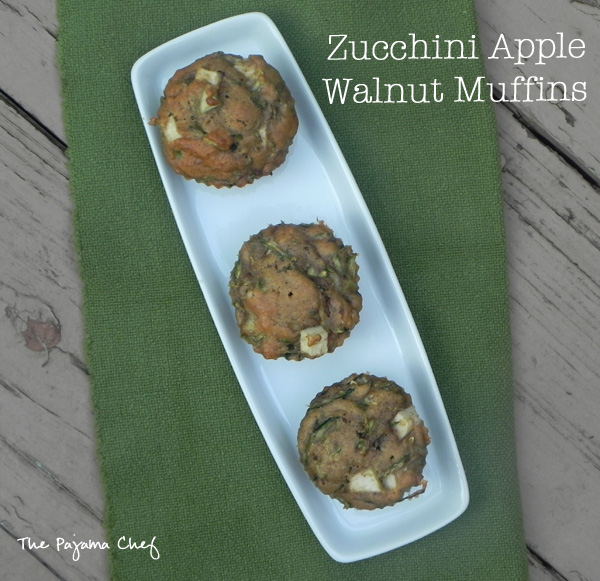 Zucchini Apple Walnut Muffins for #secretrecipeclub | find the recipe for these  healthy 'n delicious muffins on thepajamachef.com
