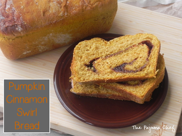 Pumpkin Cinnamon Swirl Bread - soft, fluffy cinnamon swirl bread made with fall's favorite flavor! via thepajamachef.com #pumpkin #recipe #bread #baking