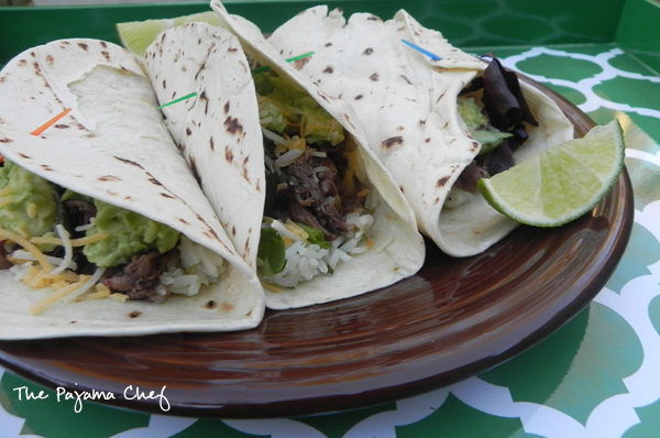 Crockpot Barbacoa - an easy way to fancy up your next taco night! Find the recipe on thepajamachef.com #secretrecipeclub #src