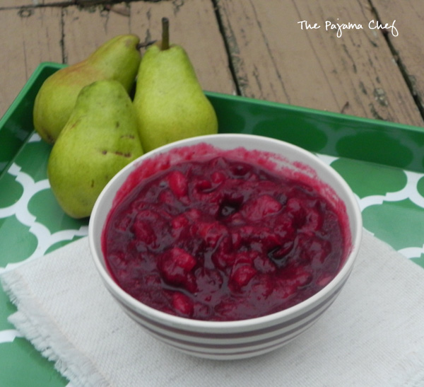 Jazz up your cranberry sauce with pear, vanilla, & a secret [yet totally appropriate] ingredient! YUM!