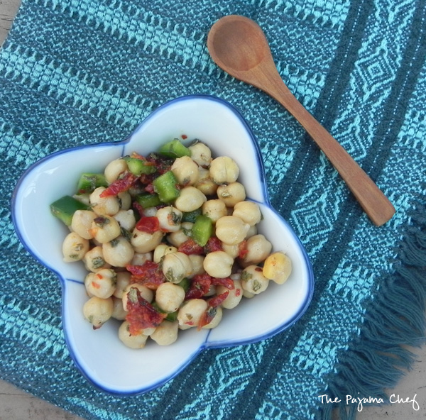 Tunisian Chickpea Salad... an easy, delicious side dish! #secretrecipeclub #src via thepajamachef.com