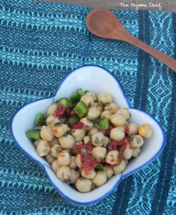 Tunisian Chickpea Salad... an easy, delicious side dish! #secretrecipeclub #src via thepajamachef.com