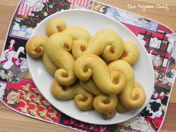 Soft, buttery yeast rolls made with saffron and golden raisins. St. Lucia Buns are a Christmas treat you do not want to miss!