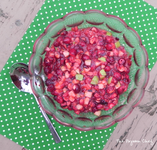 Apple Cranberry Relish Salad... A fun, flavorful, refreshing salad combining seasonal favorites: cranberries, apples, and jello! Mmm! 