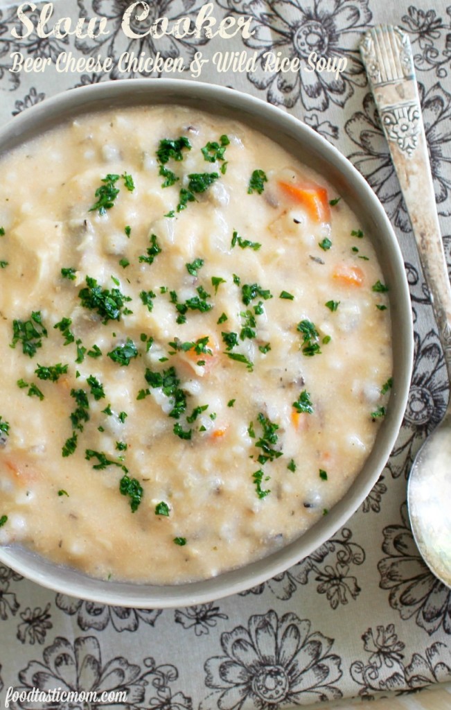 Slow Cooker Beer Cheese Chicken + Wild Rice Soup