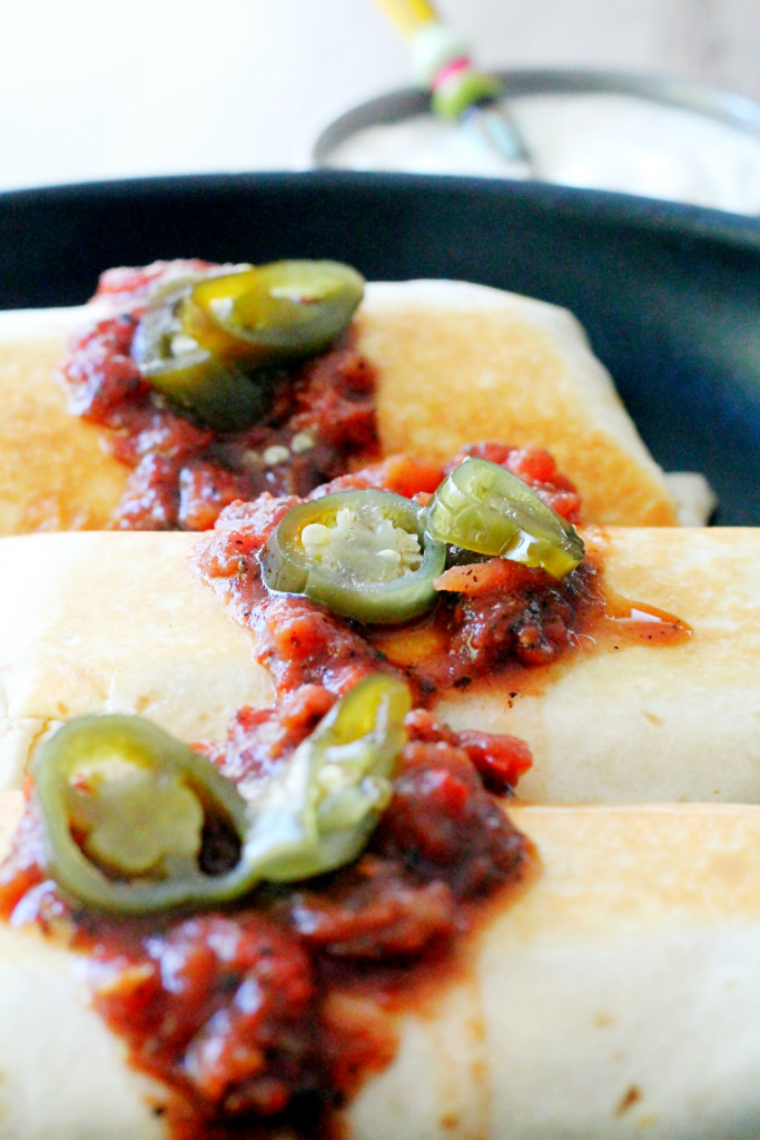 Cheesy Chicken Chimichangas - Foodtastic Mom