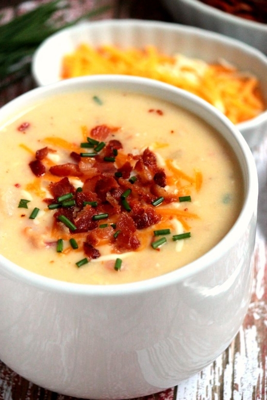 Slow Cooker Loaded Potato and Shrimp Chowder