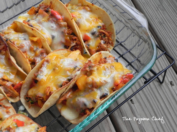 You'll love these crispy, melty baked tacos! The filling is made from both beef and beans, so it's extra delicious! :)