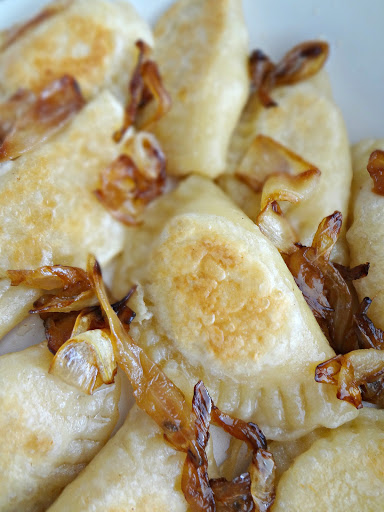 Homemade Cheddar Pierogi {with Caramelized Onions} - The Cooking Actress