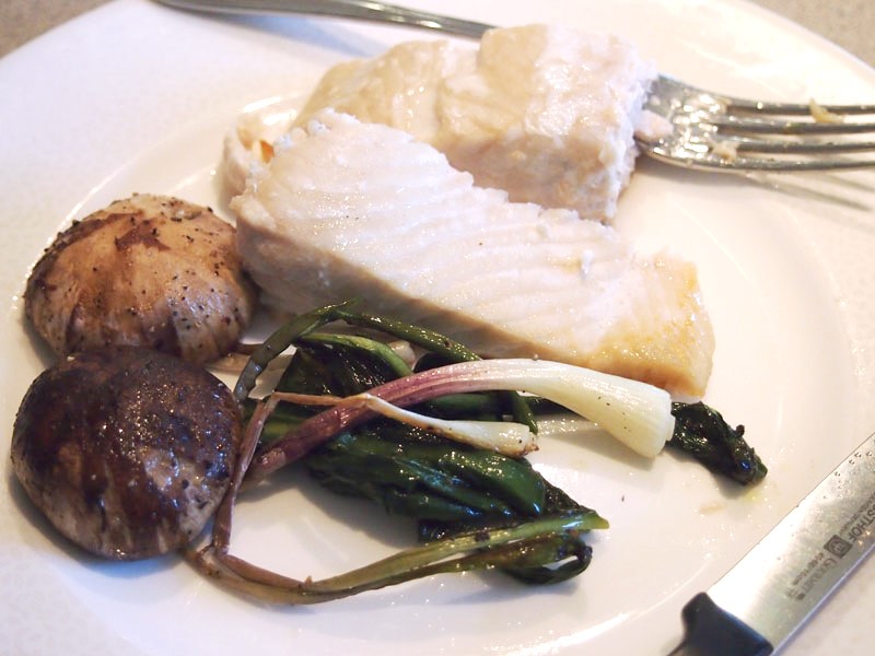 Roasted Ramps and Mushrooms with Salmon - Pies and Plots