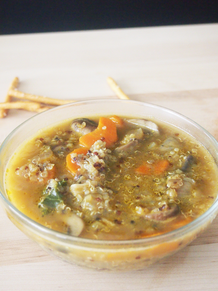 Mushroom Quinoa Soup - Pies and Plots