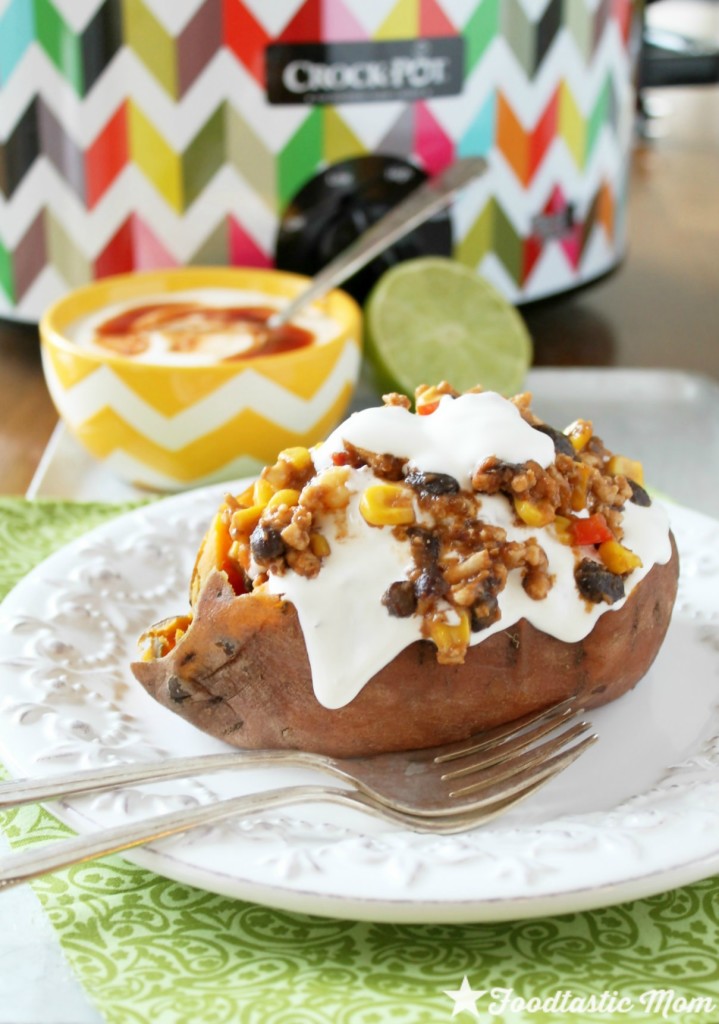 Slow Cooker Stuffed Sweet Potatoes