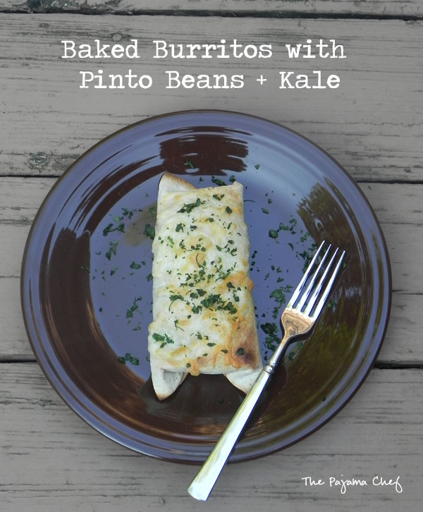 These fabulous savory bean and rice burritos are made even more delicious by the addition of hearty kale and gooey Monterey Jack cheese. You'll be sure to love them--a great family meal!