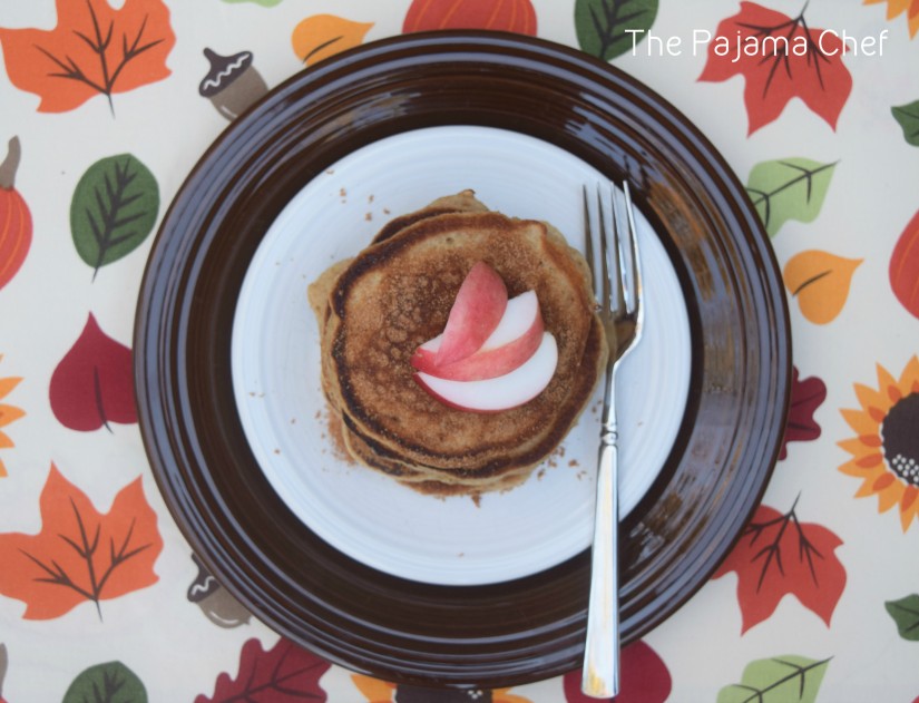 Flavorful fall pancakes--made with apple cider and topped with cinnamon sugar, these pancakes are a real treat!  #secretrecipeclub