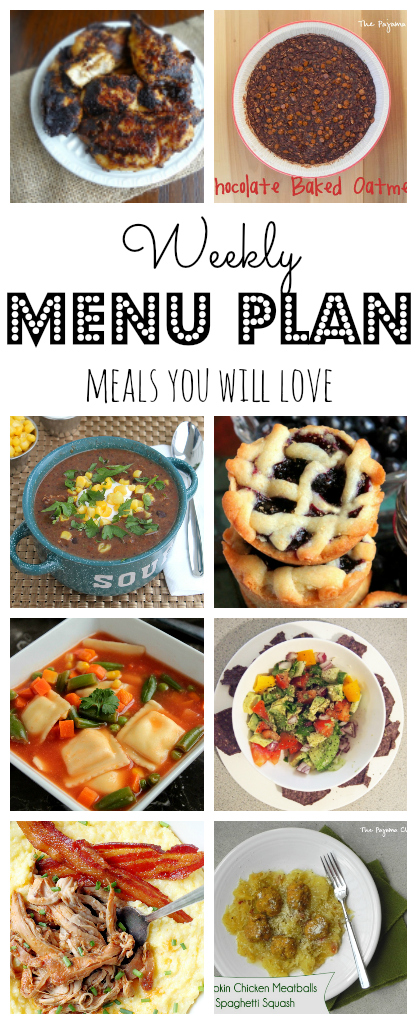 Weekly Meal Plan - lots of great eats for the week ahead via thepajamachef.com and other great bloggers!