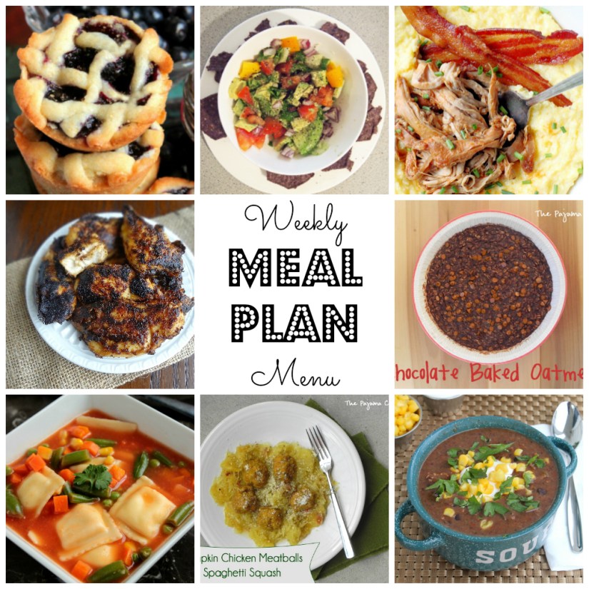Weekly Meal Plan - lots of great eats for the week ahead via thepajamachef.com and other great bloggers!