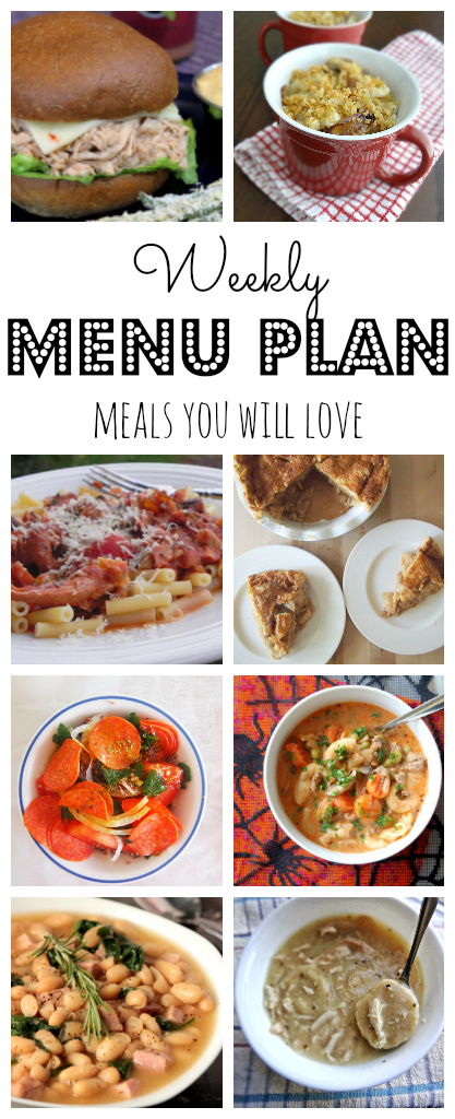 Weekly Meal Plan - lots of great eats for the week ahead via thepajamachef.com and other great bloggers!