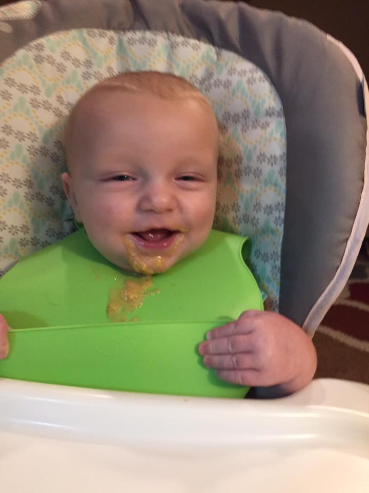 #BabyVolde making short work of some butternut squash!