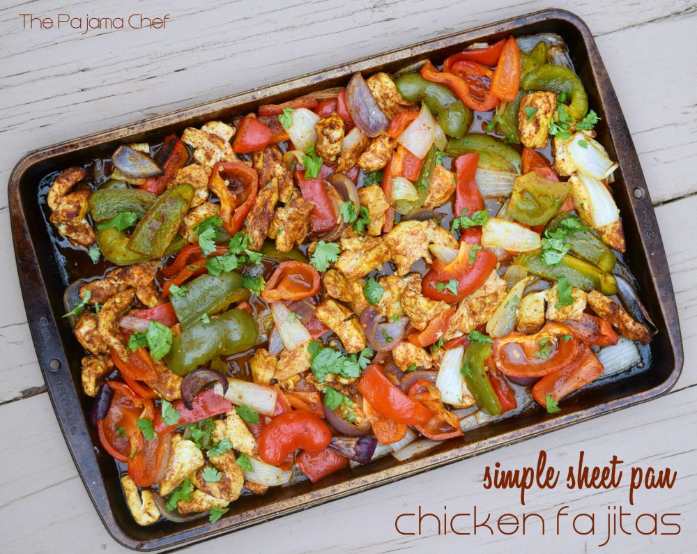 Simple sheet pan chicken fajitas - I think you are going to want these in your mouth, like, last night for dinner. They bake ALL BY THEMSELVES in the oven but still have a bit of that smoky flair you love. A great weeknight dinner that the whole family will enjoy!