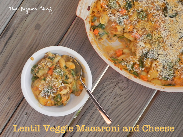 Who doesn't love mac and cheese? This version is fancied up with some lentils and veggies for a more complete version of a childhood favorite.